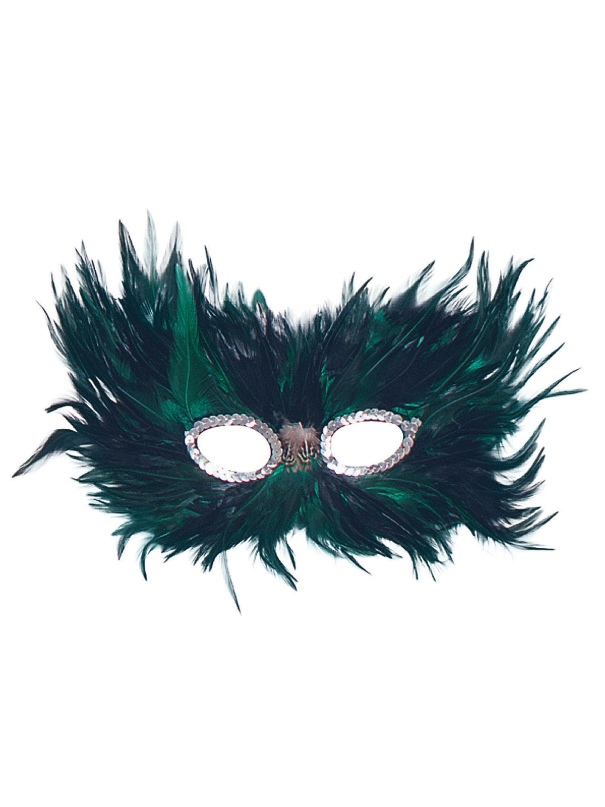 Green/Black Feather Eye Mask 1
