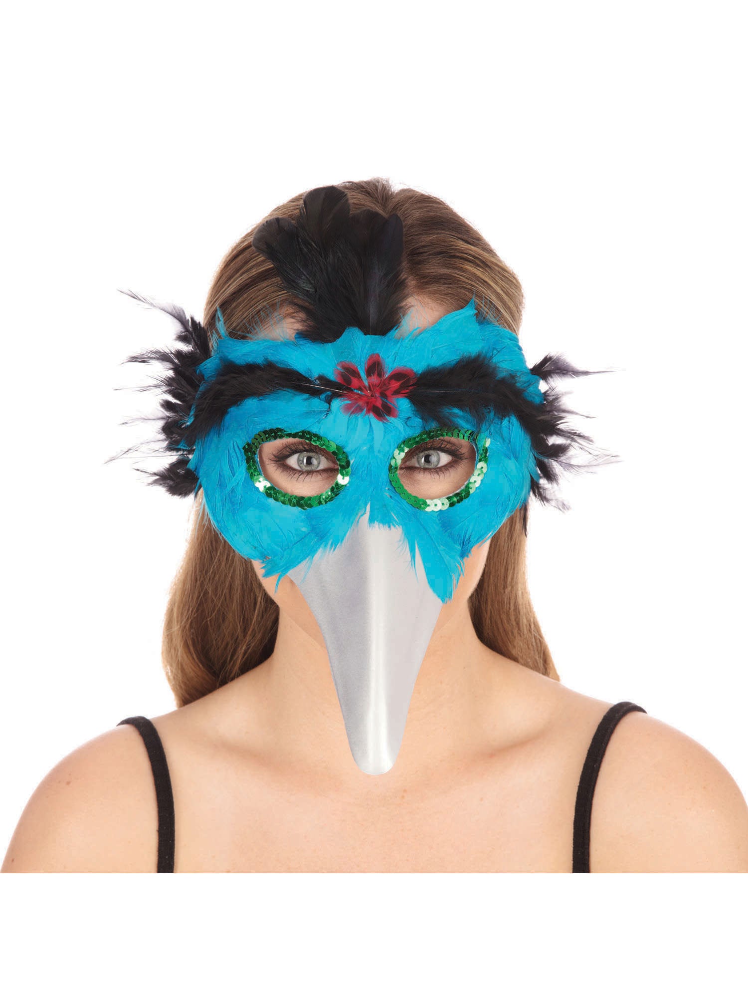 Bird Feather Mask. Turquoise