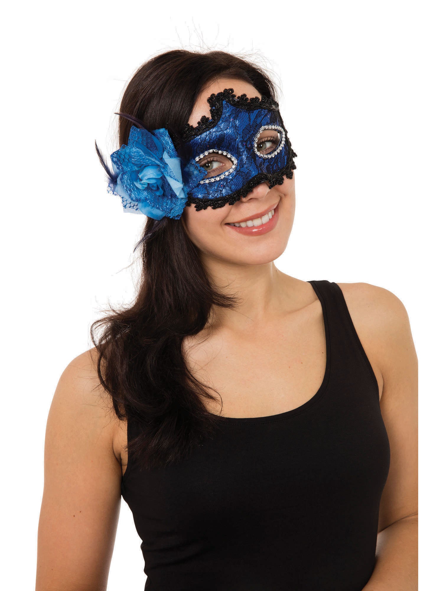 Blue Braided Eye Mask W/Side Flower