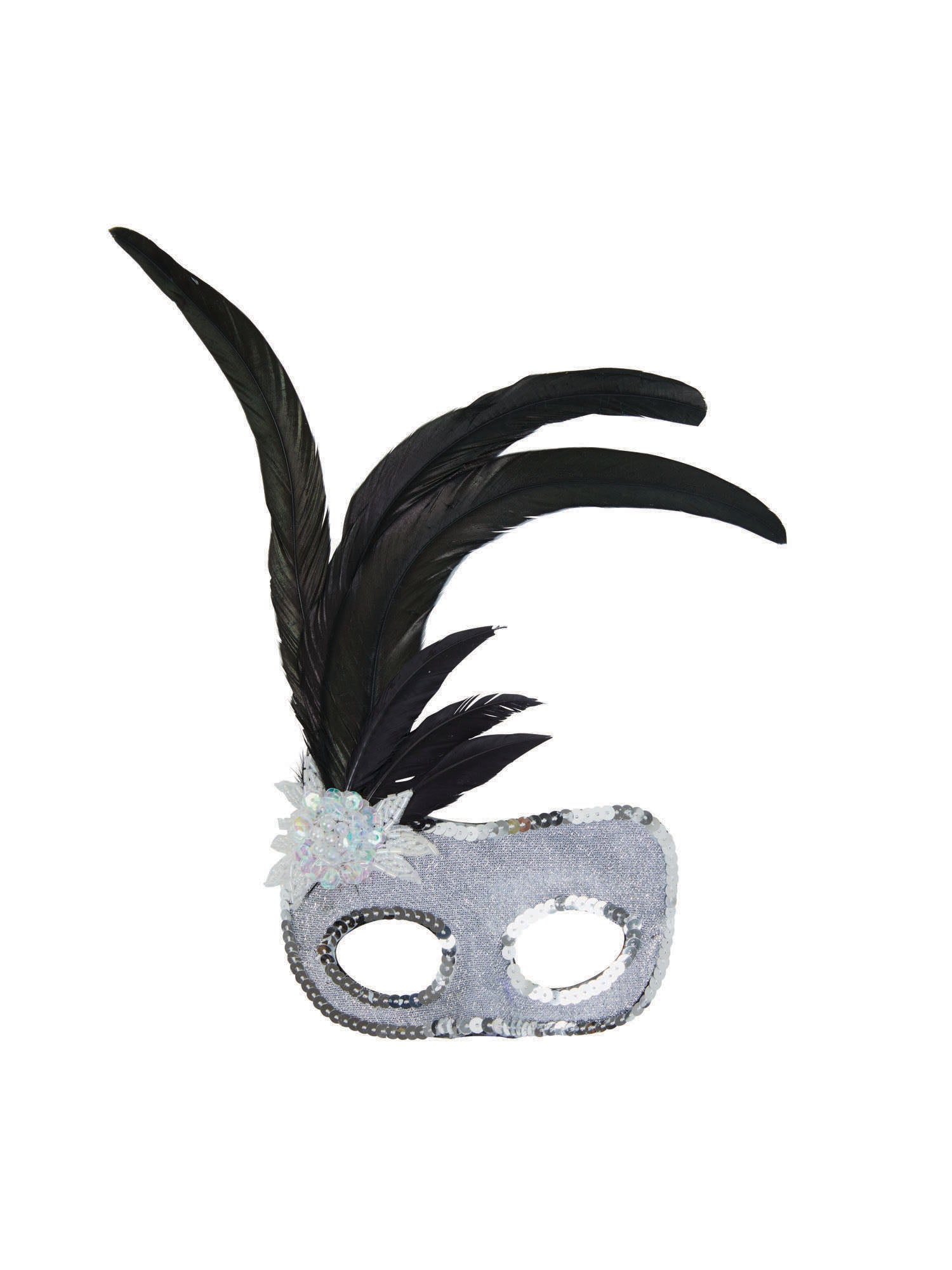 Silver Face Mask W/Sequins