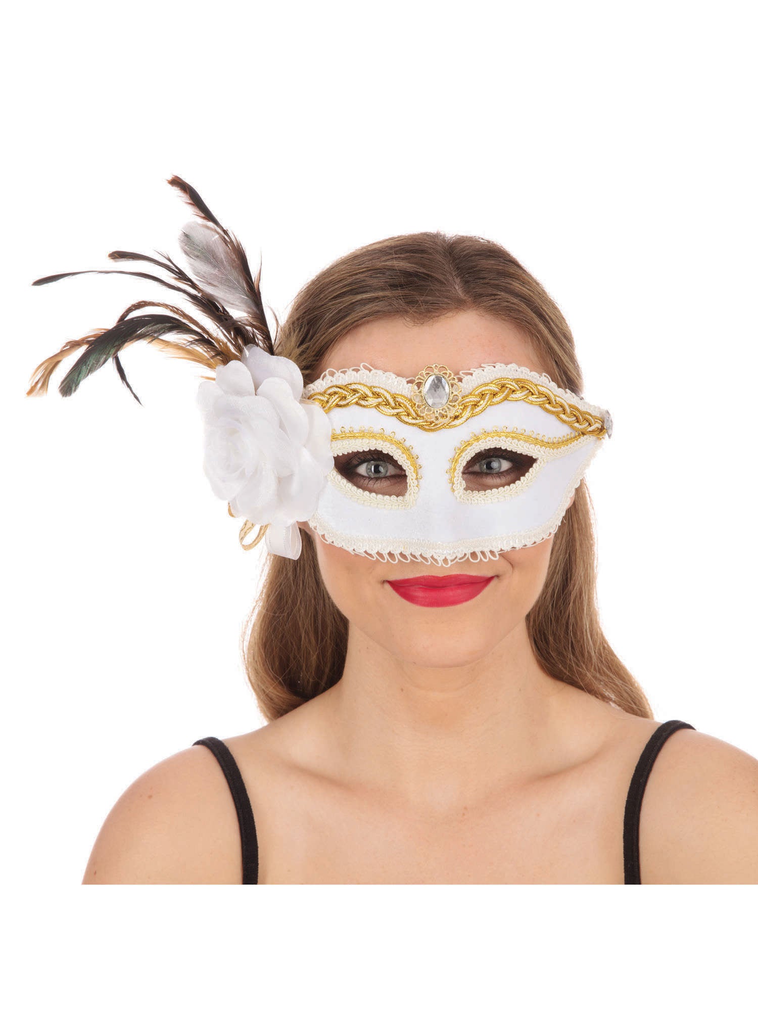 White Sde Fthr/Flwer(GF)Mask**END EM