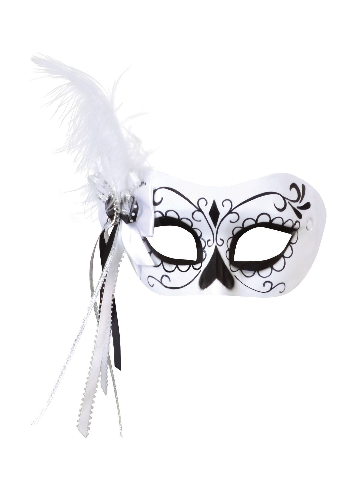 Calavera Mask W/Side Feather