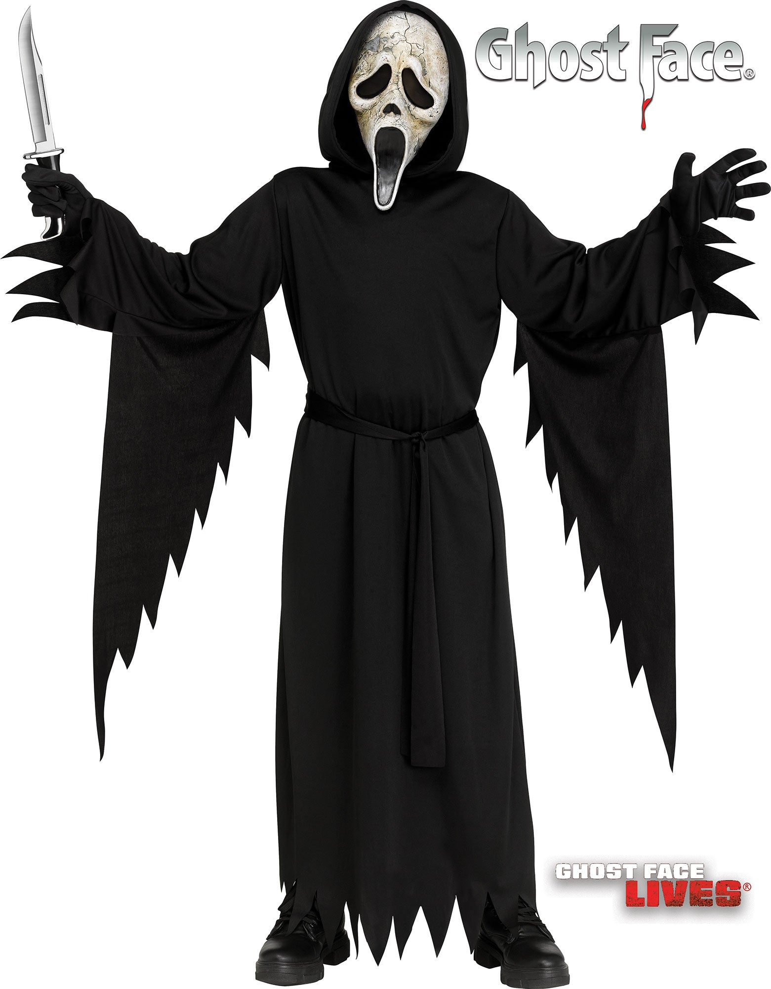 Official Ghost Face® Scream VI Aged Child Costume – Kids Halloween Fancy Dress-1