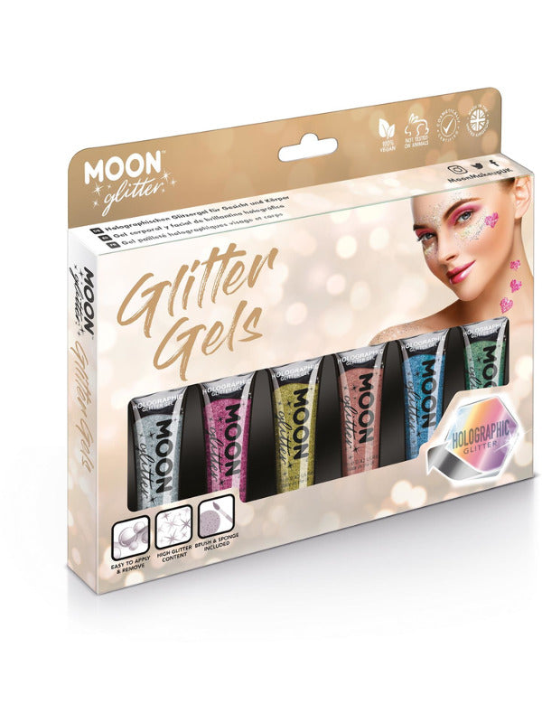 Moon Glitter Holographic Fine Glitter Gel,Assorted - 2