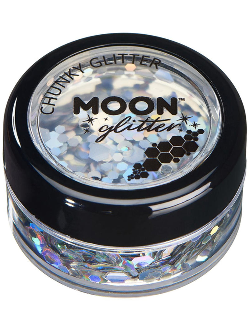 Moon Glitter Holographic Chunky Glitter, Silver - 1