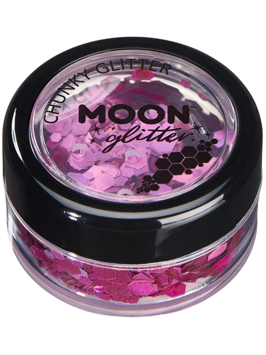 Moon Glitter Holographic Chunky Glitter, Pink - 1