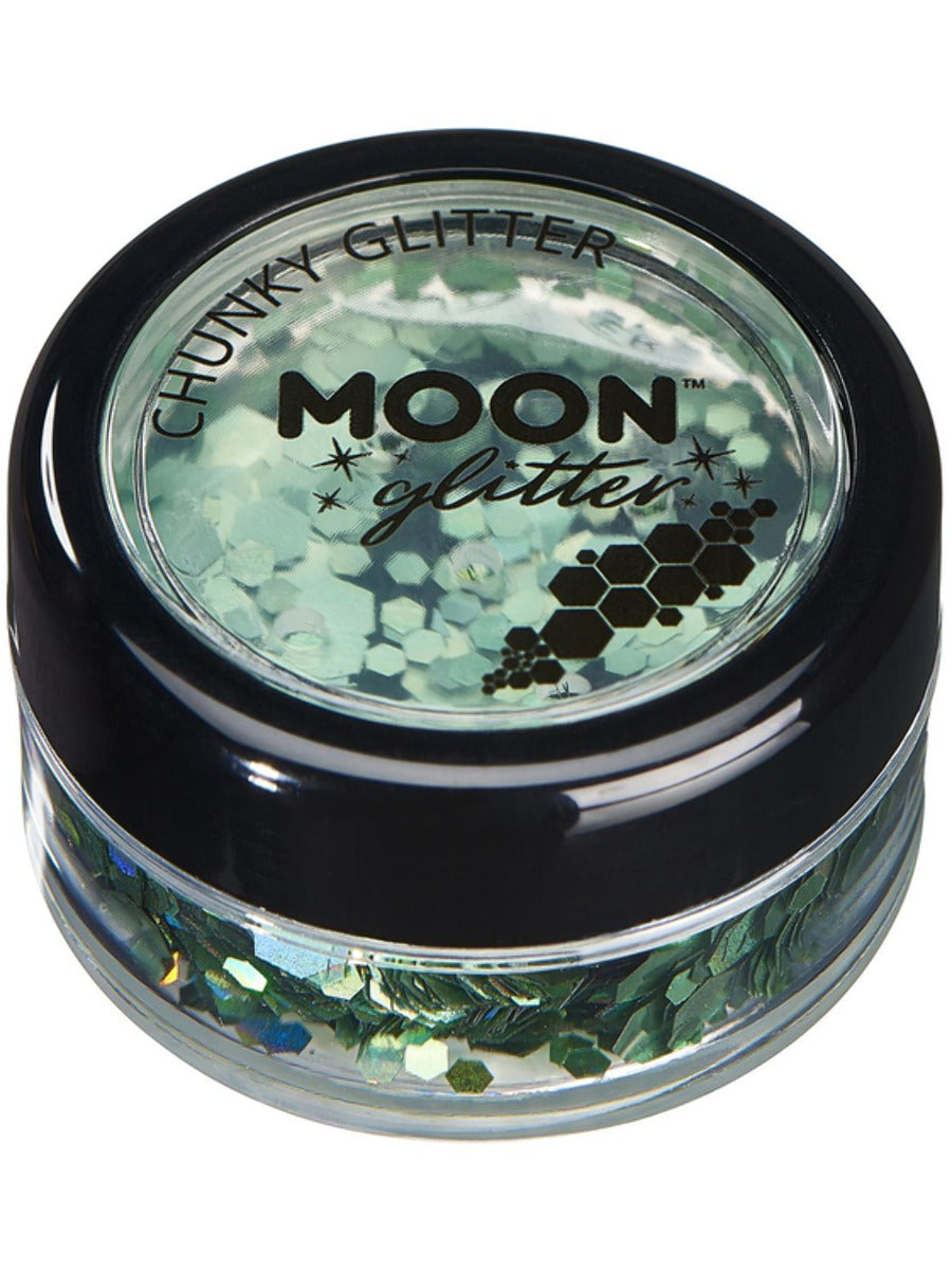 Moon Glitter Holographic Chunky Glitter, Green - 1