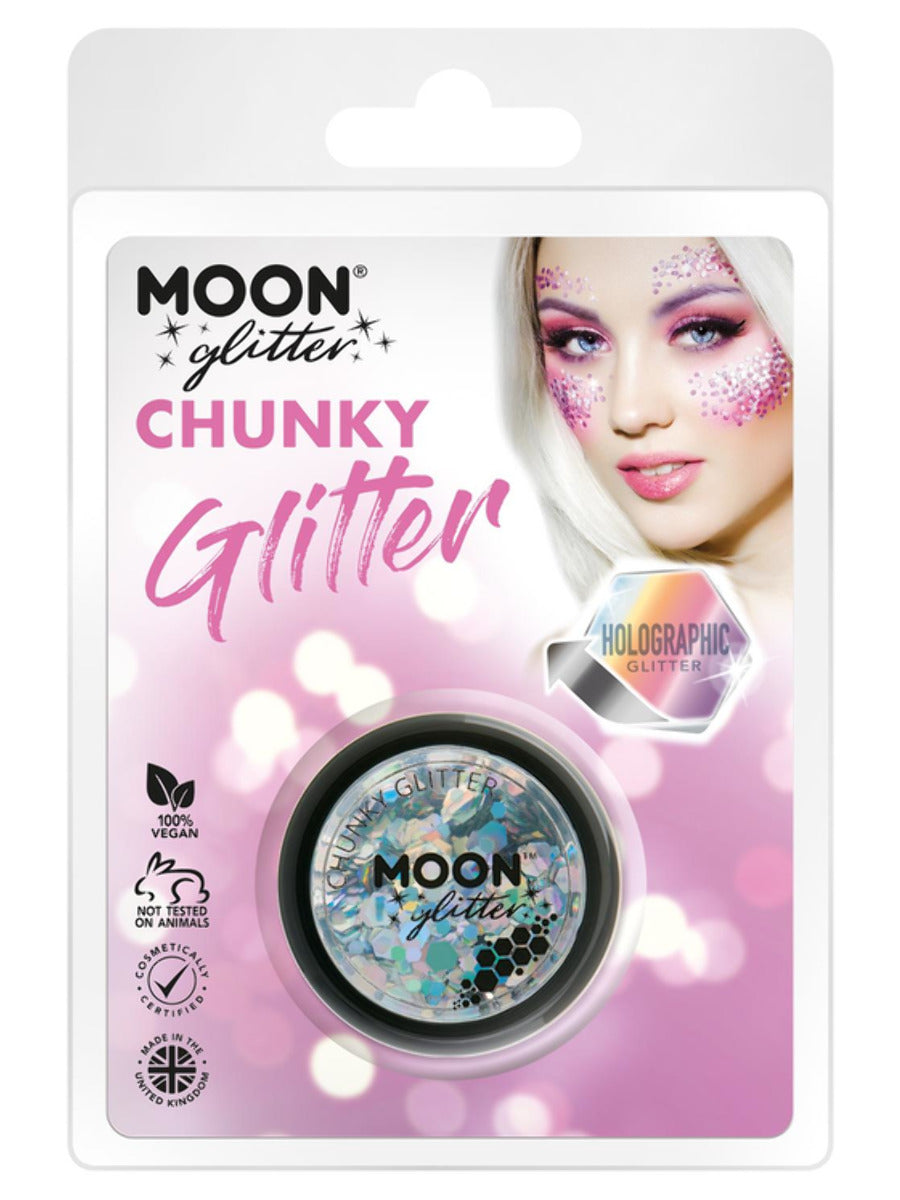 Moon Glitter Holographic Chunky Glitter, Silver - 1