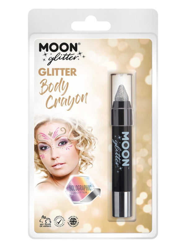 Moon Glitter Holographic Body Crayons, Silver - 2
