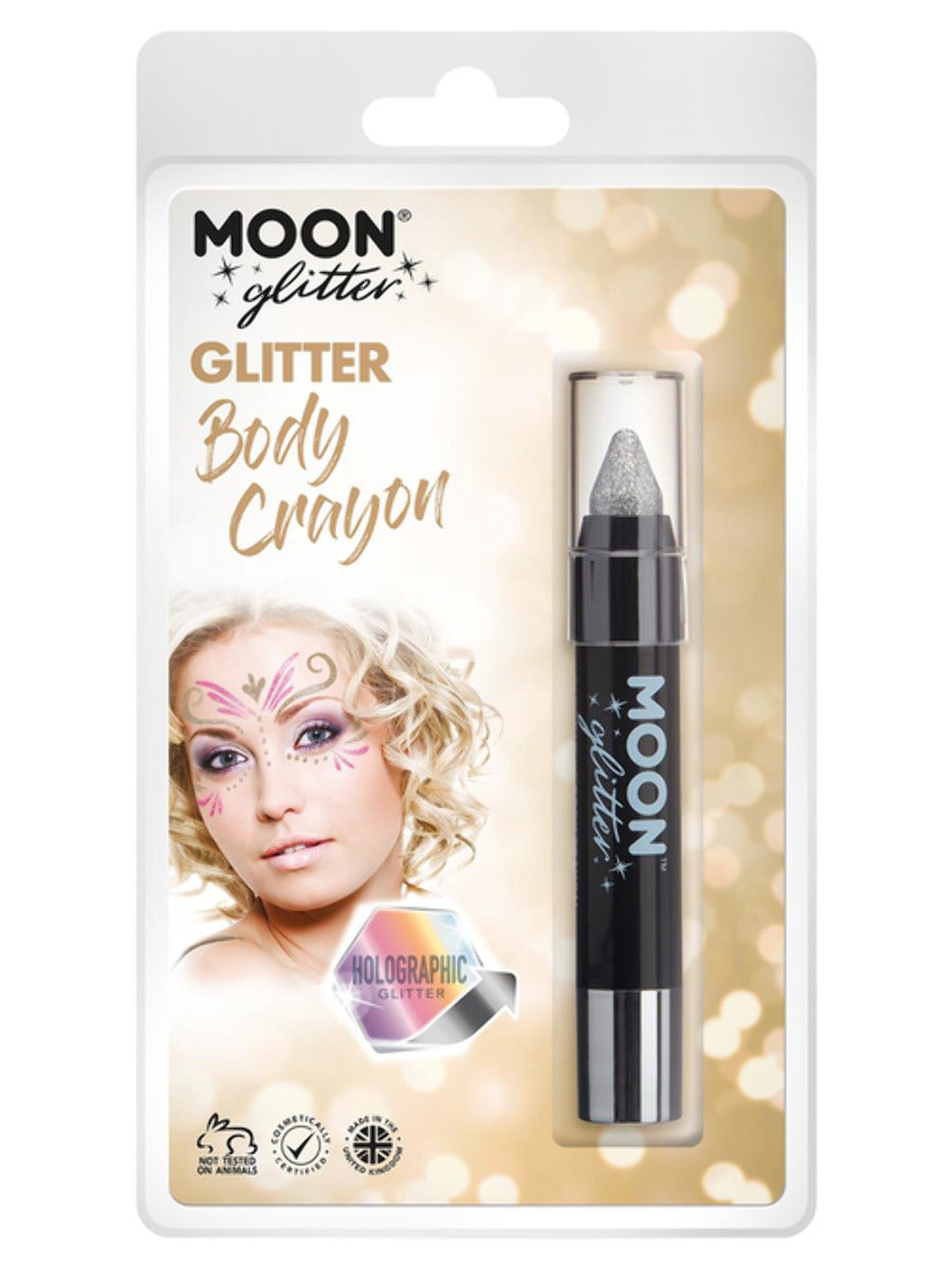 Moon Glitter Holographic Body Crayons, Silver - 1