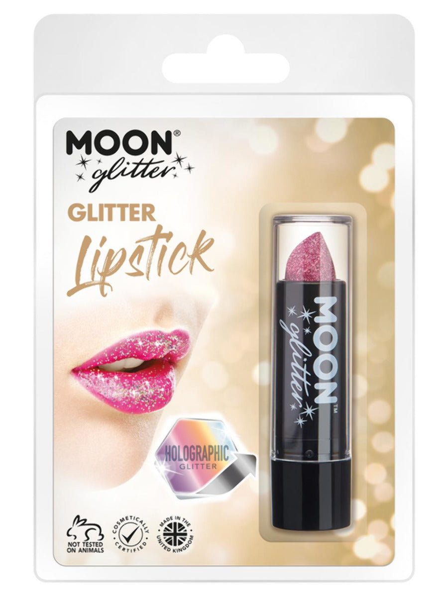Moon Glitter Holographic Glitter Lipstick, Pink - 1