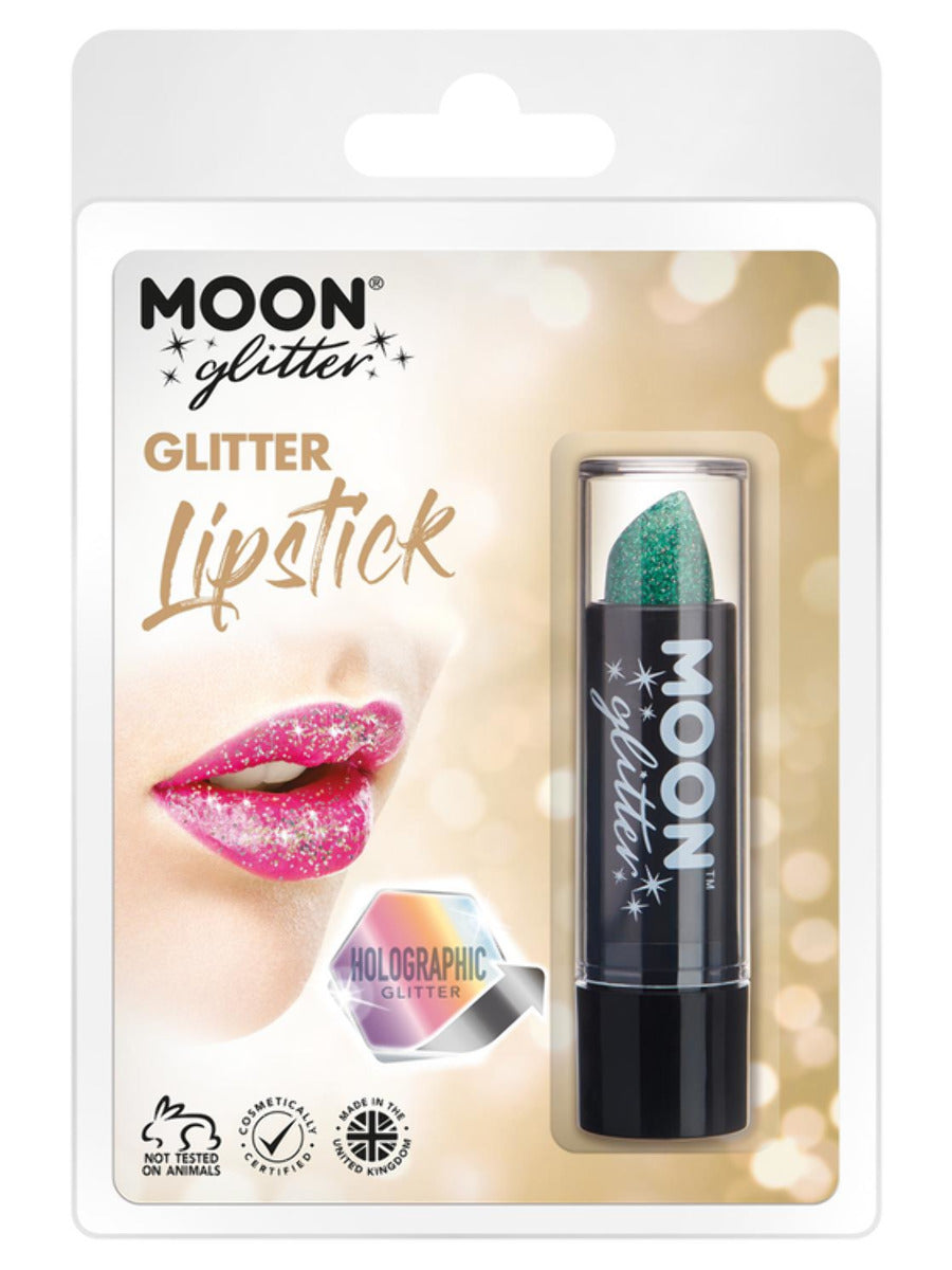 Moon Glitter Holographic Glitter Lipstick, Green - 1