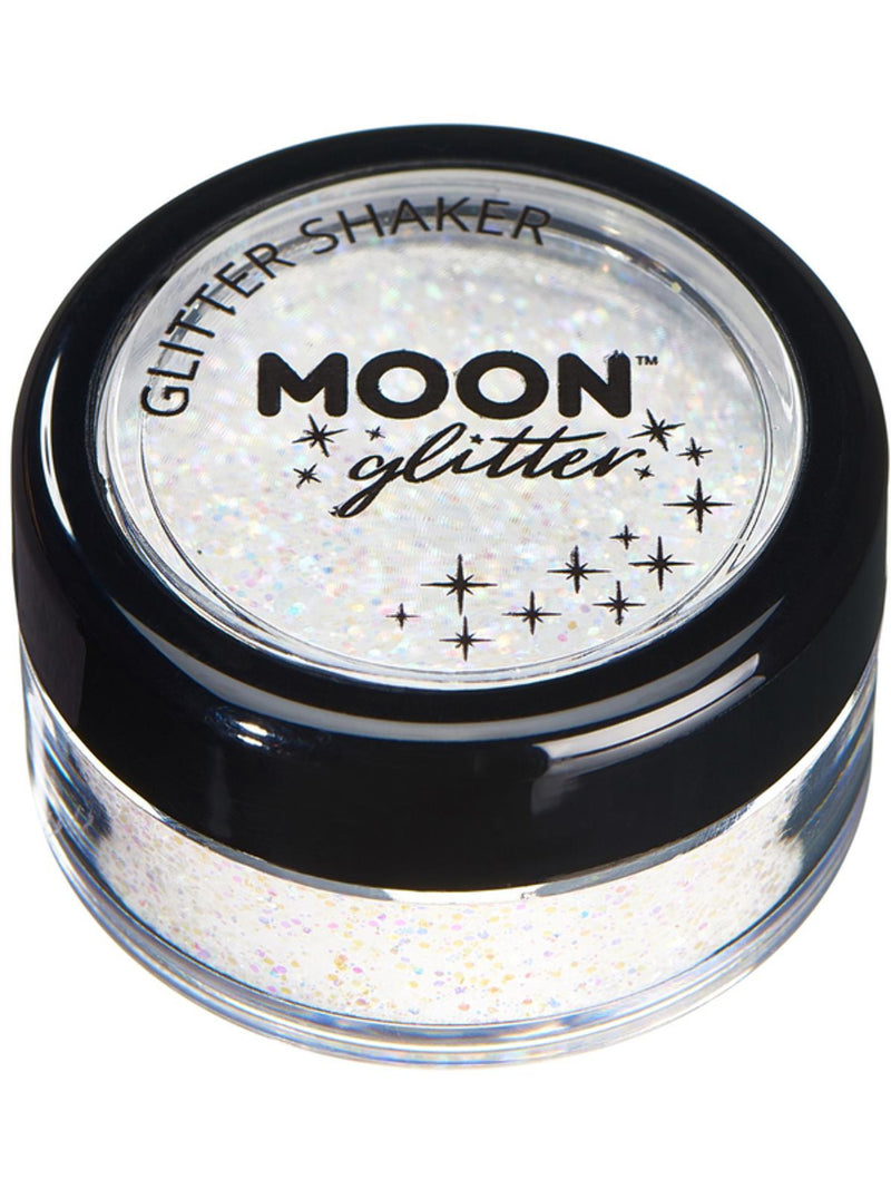 Moon Glitter Pastel Glitter Shakers, White - 1