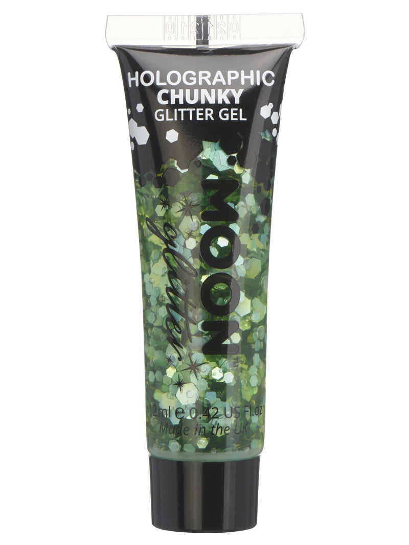 Moon Glitter Holographic Chunky Glitter Gel,Green - 1