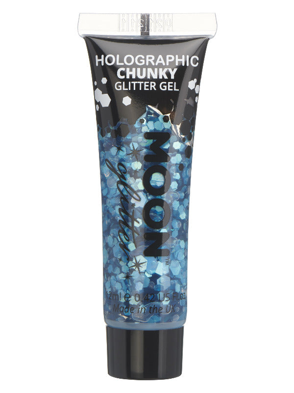 Moon Glitter Holographic Chunky Glitter Gel, Blue - 2
