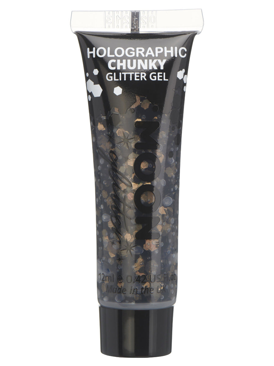 Moon Glitter Holographic Chunky Glitter Gel, Black - 1