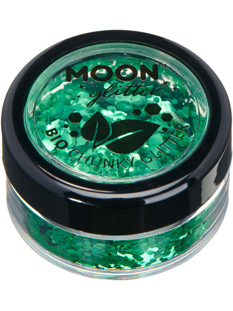 Moon Glitter Bio Chunky Glitter, Green - 1