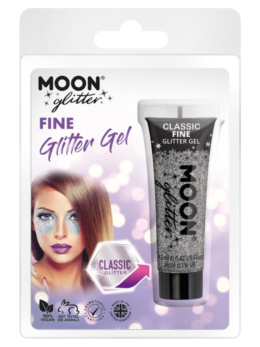 Moon Glitter Classic Fine Gliter Gel, Silver - 1