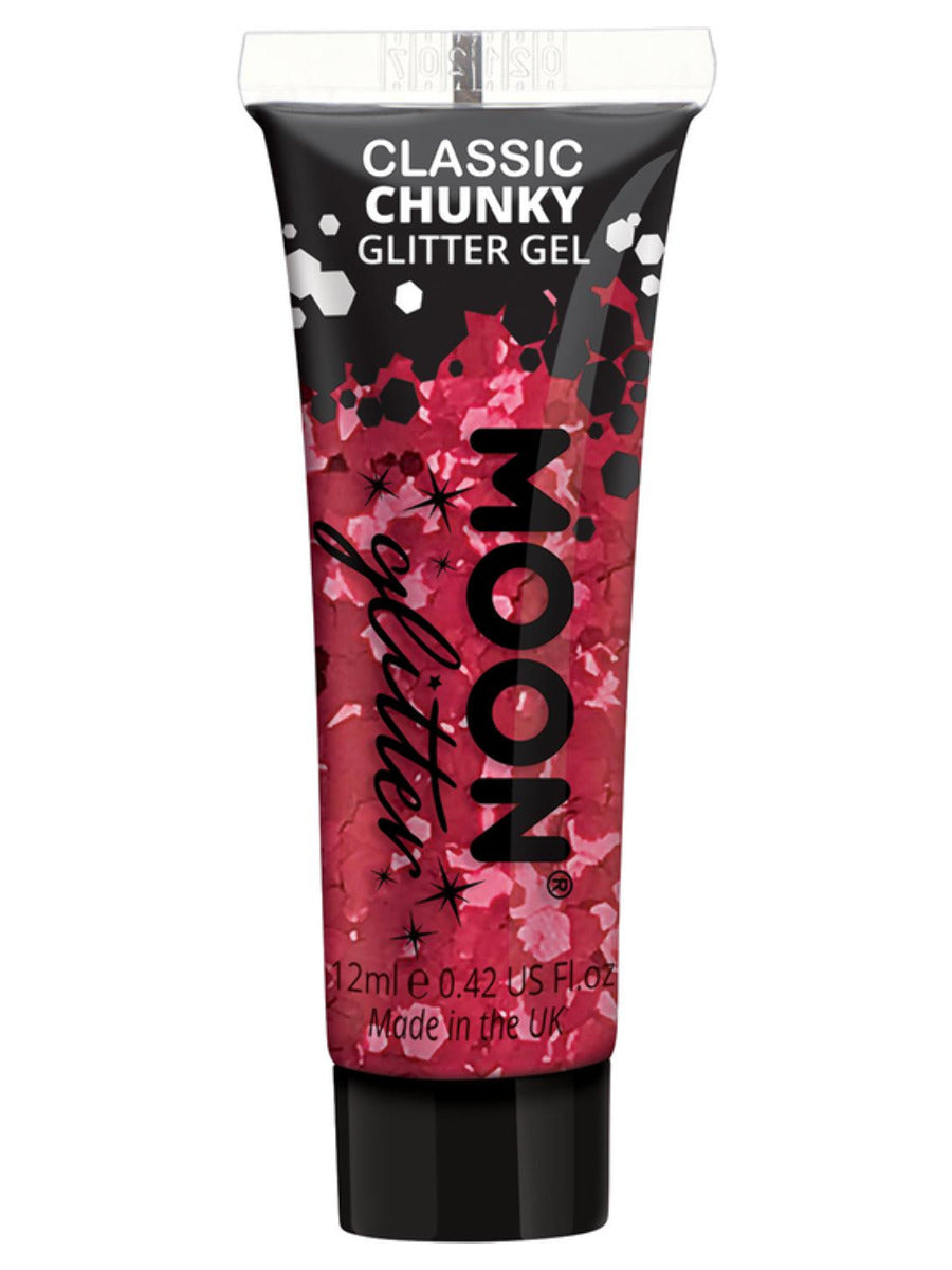 Moon Glitter Classic Chunky Glitter Gel, Red - 1
