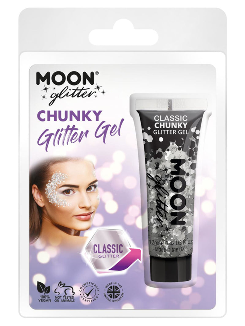 Moon Glitter Classic Chunky Glitter Gel, Silver - 1