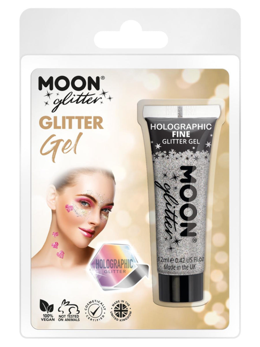 Moon Glitter Holographic Fine Glitter Gel, Silver - 1