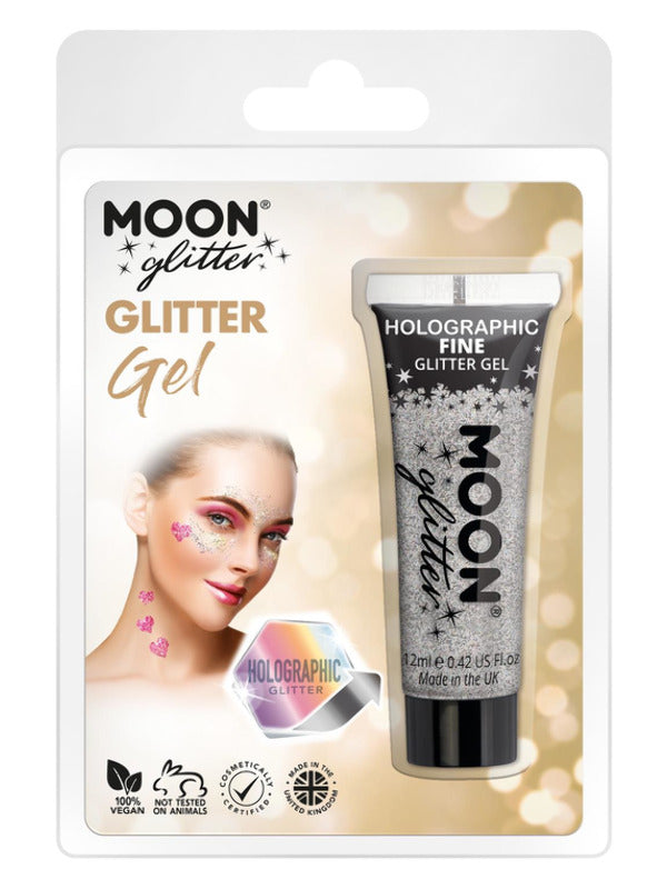 Moon Glitter Holographic Fine Glitter Gel, Silver - 2