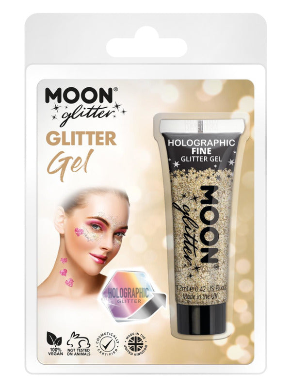 Moon Glitter Holographic Fine Glitter Gel, Gold - 2