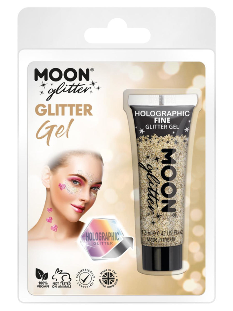 Moon Glitter Holographic Fine Glitter Gel, Gold - 1