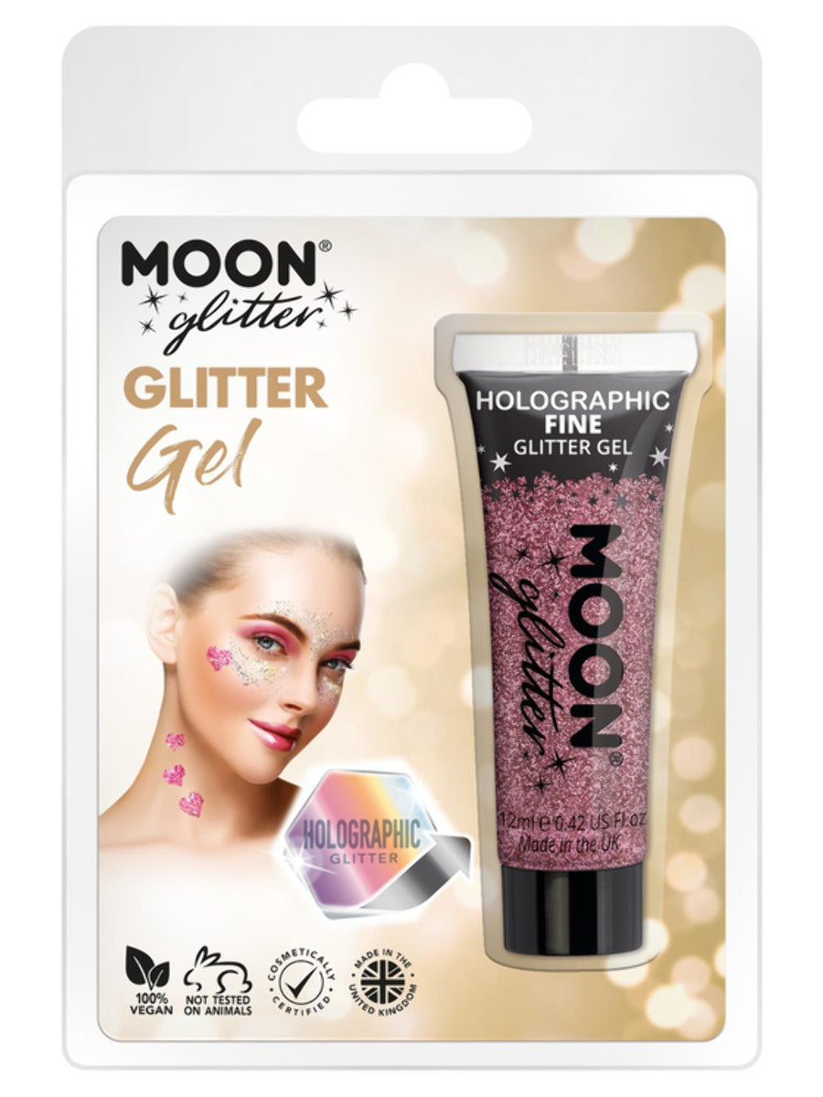 Moon Glitter Holographic Fine Glitter Gel, Pink - 1