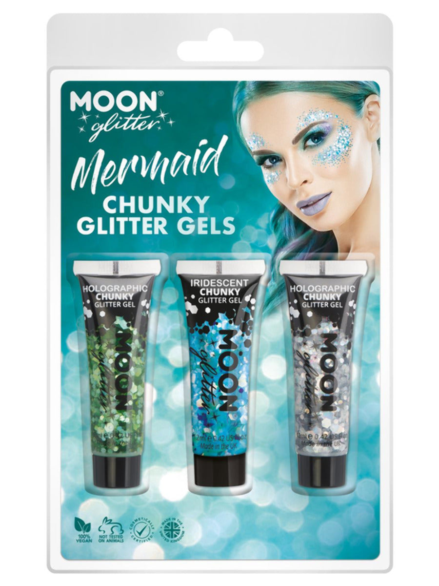 Moon Glitter Themed Clamshells, Blue - 1