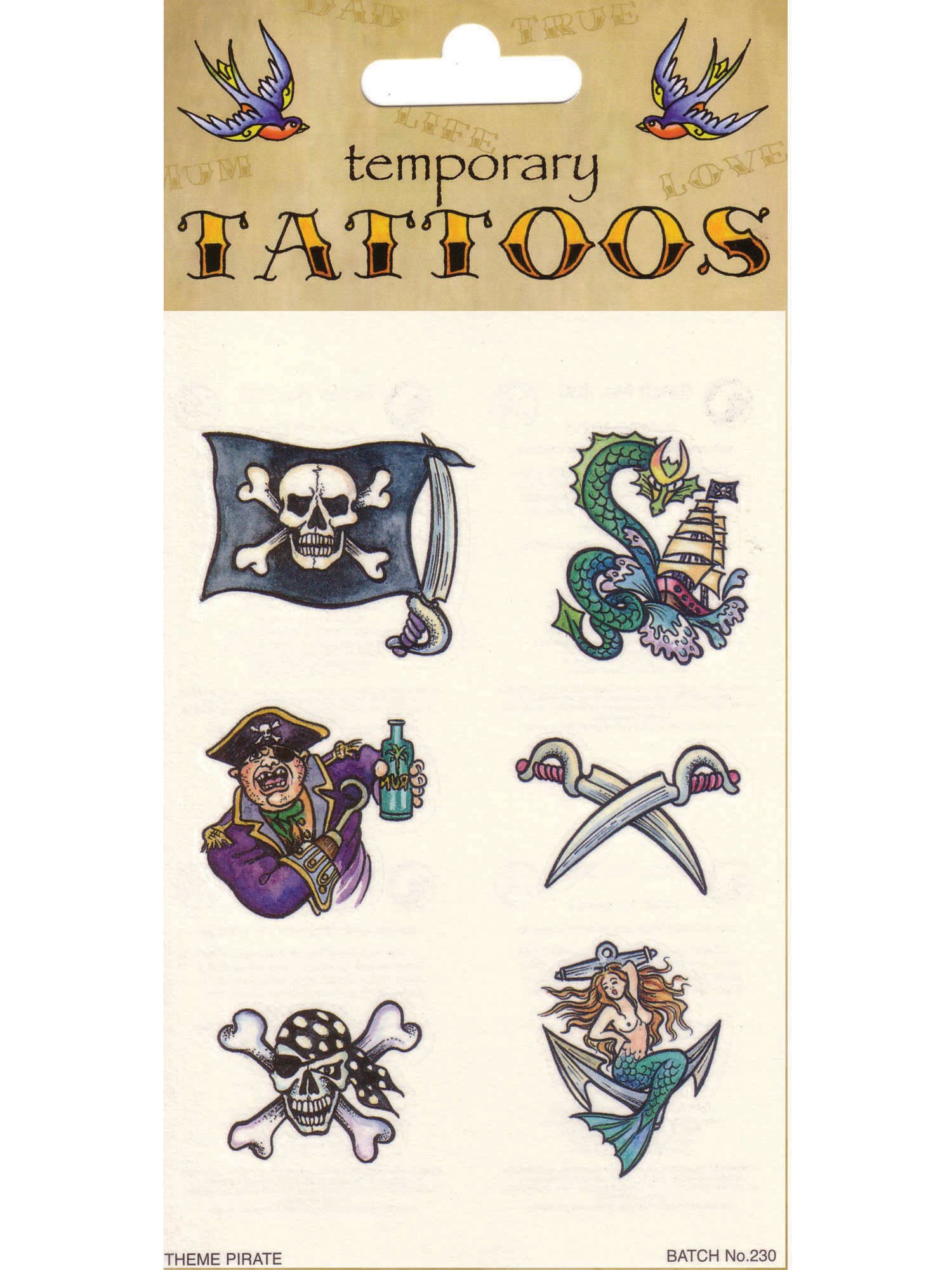 Tattoos Theme Pirate (6/card)