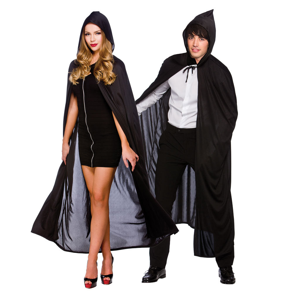 Hooded Cloak 140cm - Black-1
