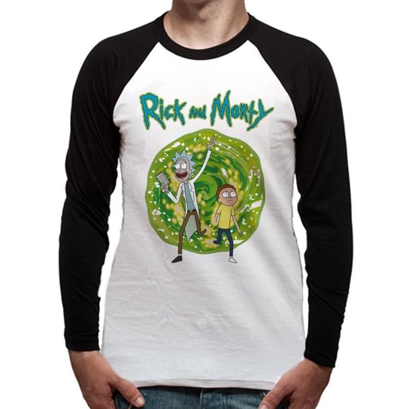 Rick And Morty Portal Long-Sleeve Baseball Shirt