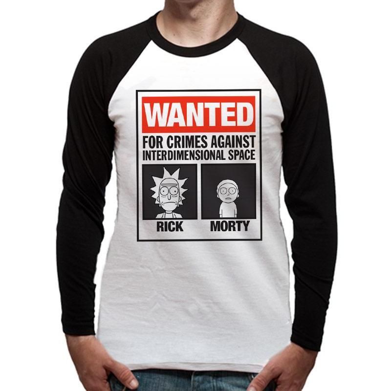 Rick And Morty Wanted Poster Baseball Shirt