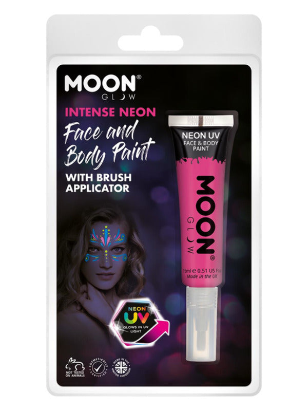 Moon Glow Intense Neon UV Face Paint, Hot Pink - 2
