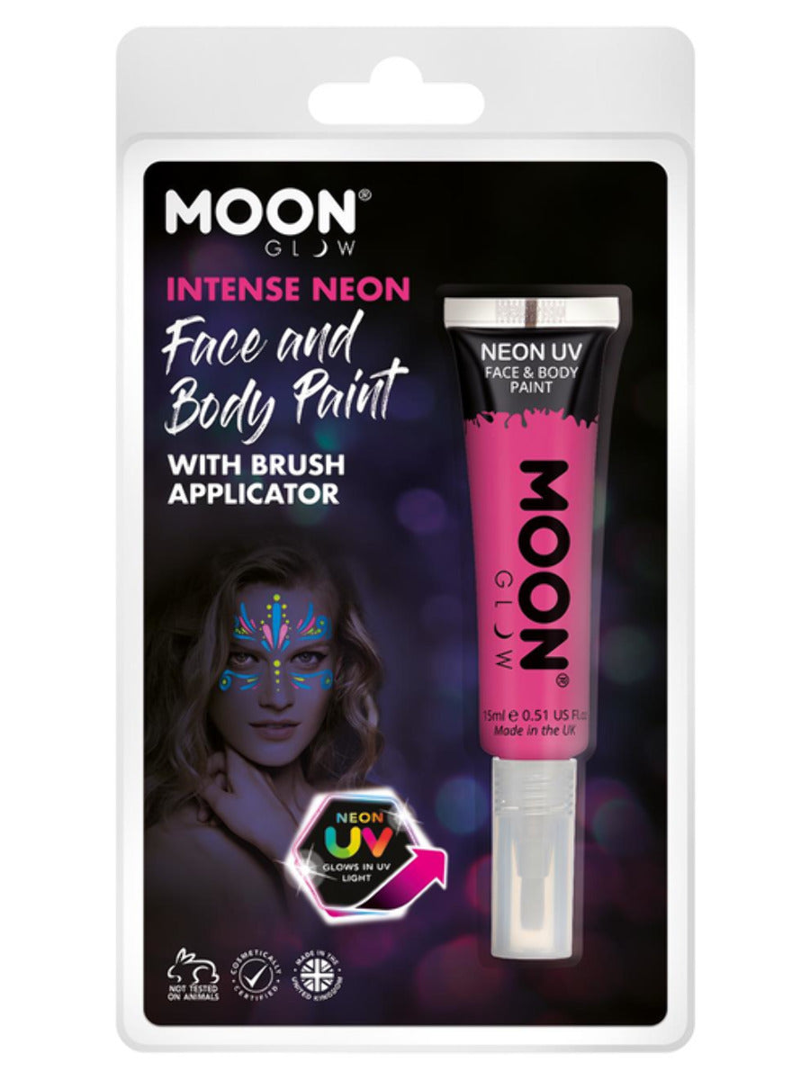 Moon Glow Intense Neon UV Face Paint, Hot Pink - 1