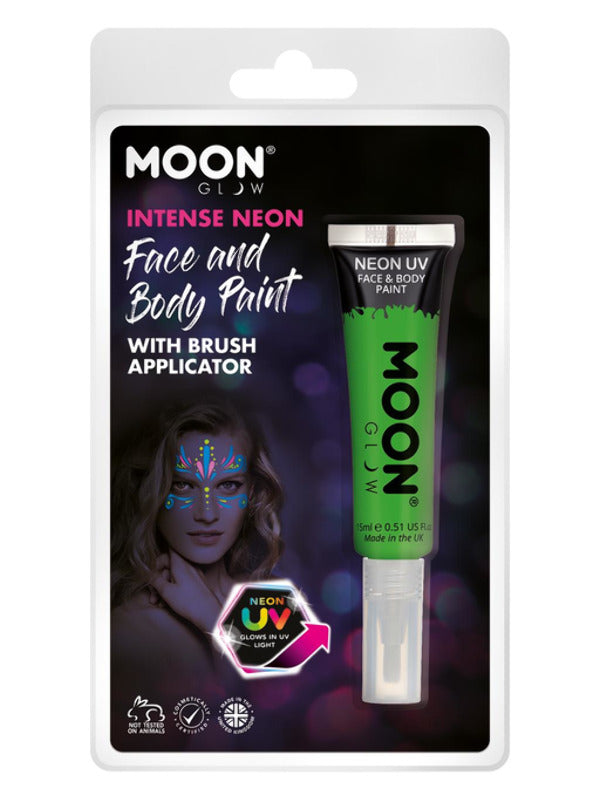 Moon Glow Intense Neon UV Face Paint, Green - 2
