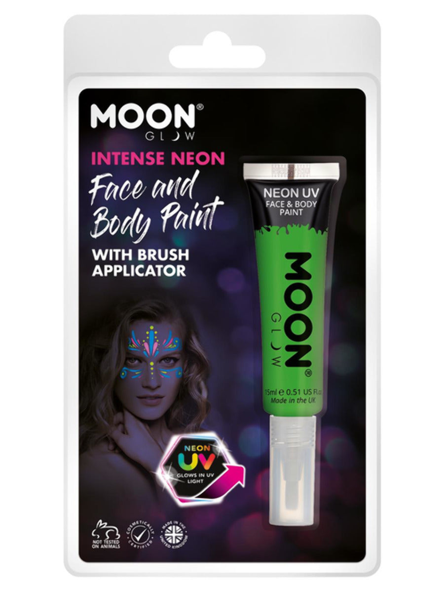 Moon Glow Intense Neon UV Face Paint, Green - 1