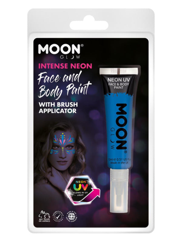 Moon Glow Intense Neon UV Face Paint, Blue - 2