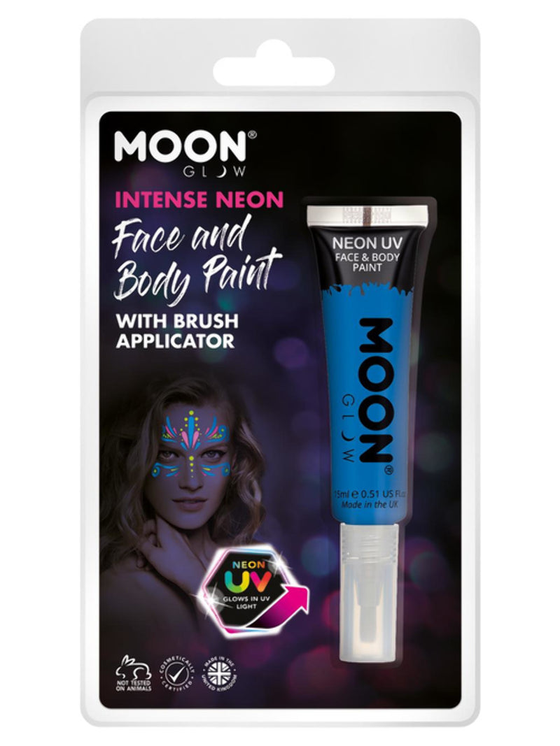 Moon Glow Intense Neon UV Face Paint, Blue - 1