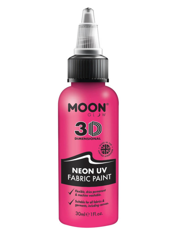 Moon Glow - Neon UV Intense Fabric Paint, Pink - 2