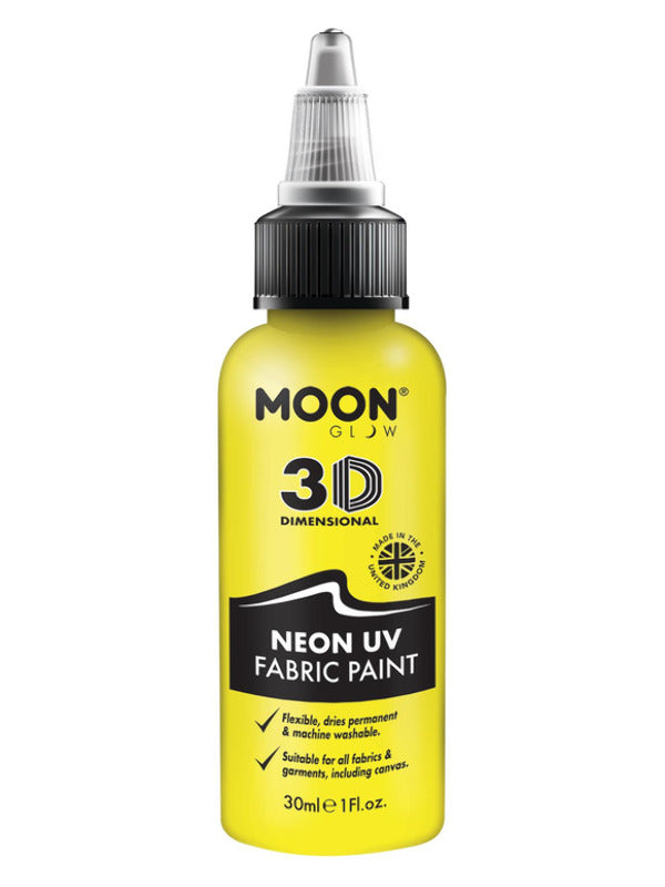 Moon Glow - Neon UV Intense Fabric Paint, Yellow - 2
