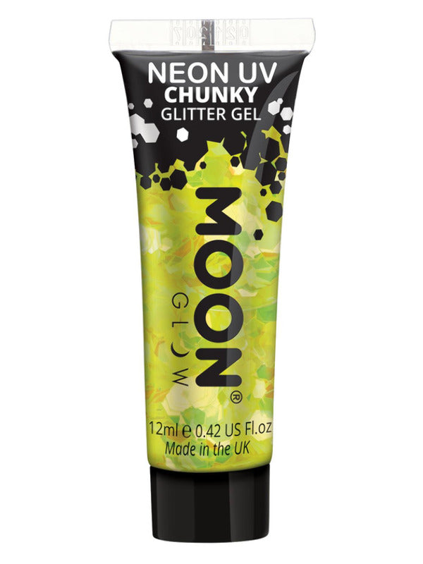 Moon Glow - Neon UV Chunky Glitter Gel, Yellow - 2