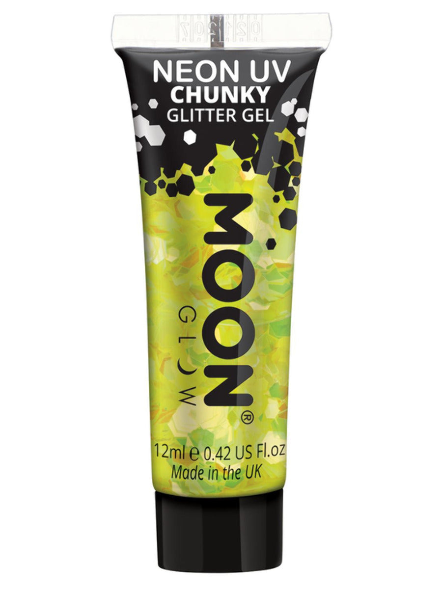 Moon Glow - Neon UV Chunky Glitter Gel, Yellow - 1