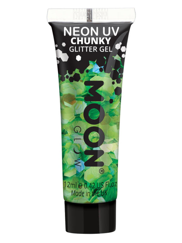 Moon Glow - Neon UV Chunky Glitter Gel, Green - 2