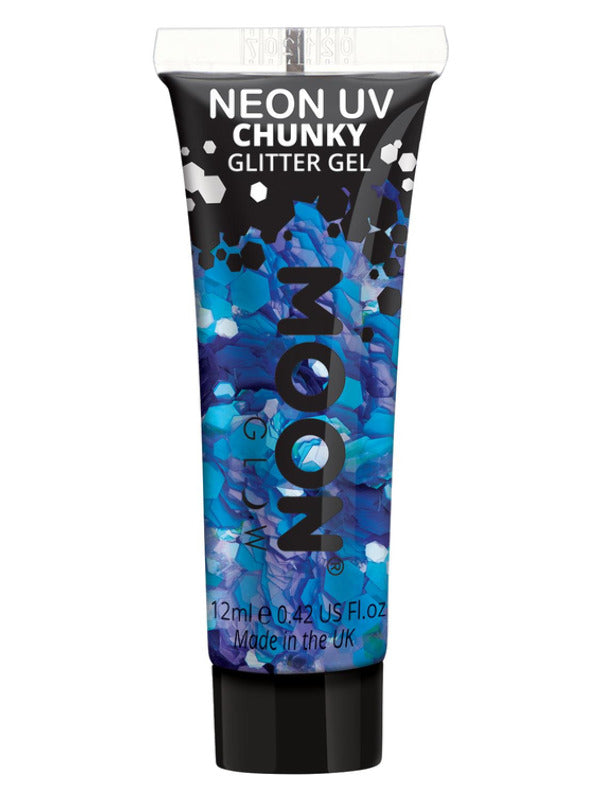 Moon Glow - Neon UV Chunky Glitter Gel, Blue - 2