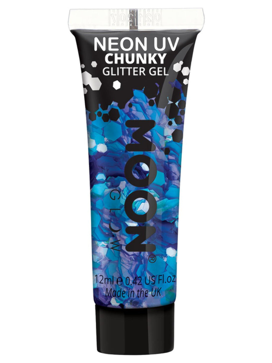 Moon Glow - Neon UV Chunky Glitter Gel, Blue - 1