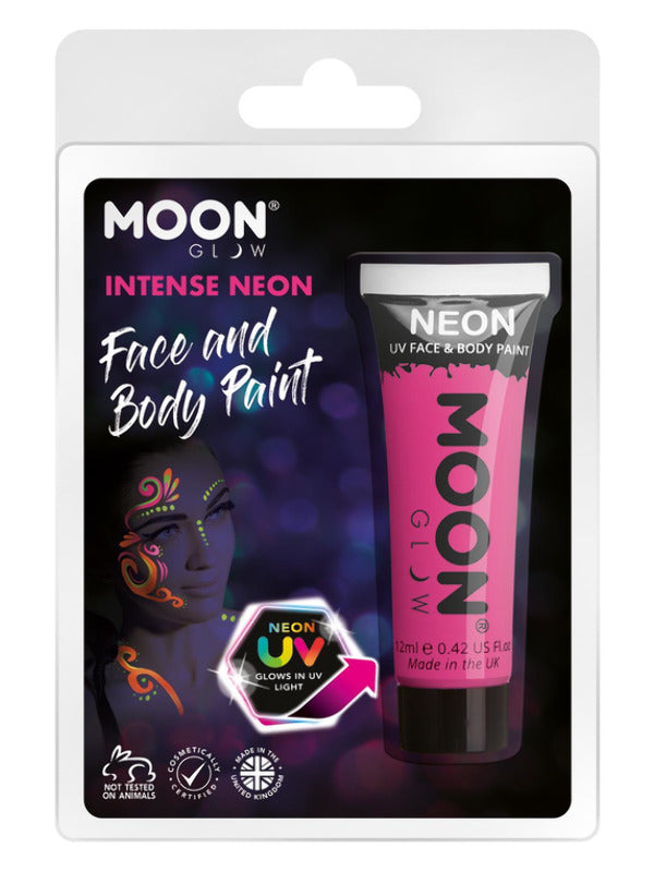 Moon Glow Intense Neon UV Face Paint, Intense Pink - 2