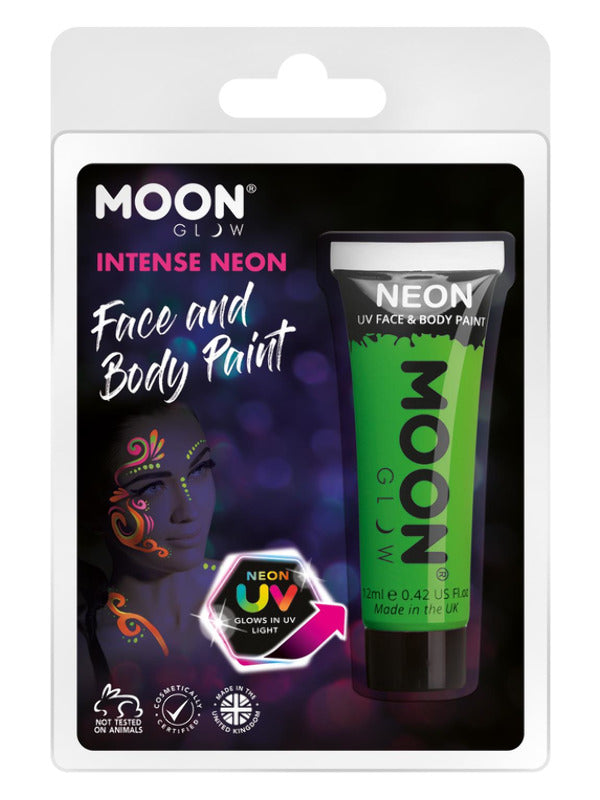 Moon Glow Intense Neon UV Face Paint, Intense Gree - 2