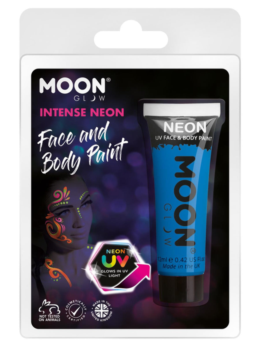 Moon Glow Intense Neon UV Face Paint, Intense Blue - 1